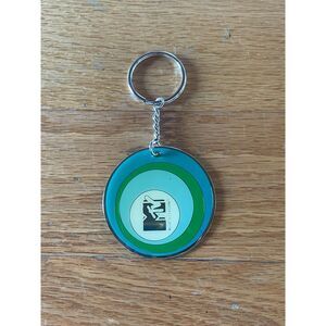 Vintage 2002 MTV Music Television Logo Keychain Retro Circle Enamel